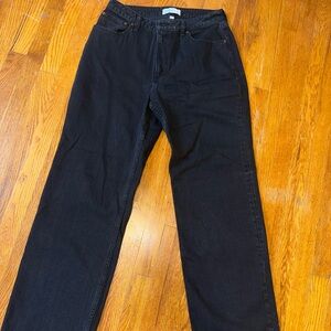 Abercrombie & Fitch 90s Relaxed High Rise Curve Love Black Jeans